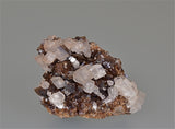 Calcite on Iridescent Calcite, Bussey Mine, Bussey, Iowa, Kalaskie Collection #1269, Miniature 2.5 x 4.0 x 5.5 cm, $40.  Online 11/7.