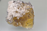 SOLD Calcite on Fluorite with Chalcopyrite, Bethel Level Annabel Lee Mine, Ozark-Mahoning Company, Harris Creek District, Southern Illinois, Mined c. 1986, Tolonen Collection, Small Cabinet 5.0 x 8.0 x 8.0 cm, $450.  Online 10/5.