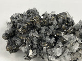 Galena and Sphalerite on Quartz with Chalcopyrite, Kruchev dol Mine, Madan District, Bulgaria, Mined c. 2012, Small Cabinet 4.0 x 6.0 x 13.0 cm, $400.  Online Online July 9.