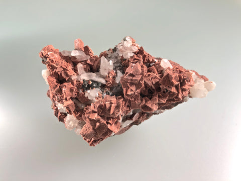 Adularia and Quartz, Ojibway, Lake Superior Copper District, Keweenaw County, Michigan, ex. Louis Lafayette Collection #907, Miniature, 3.5 x 5.0 x 8.5 cm, $250. Online July 20.