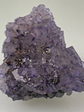 Fluorite with Chalcopyrite, Denton Mine, Ozark-Mahoning Company, Harris Creek District, Southern Illinois, Mined c. early 1990's, Ron Roberts Collection UD-12, Miniature 2.5 x 4.5 x 4.5 cm, $65.  Online September 14.