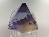Fluorite Octahedron with Chalcopyrite, Rosiclare Level, Denton Mine, Ozark-Mahoning Company, Harris Creek District, Southern Illinois, Ron Roberts Collection, Miniature approx. 3 cm on edge, 4+ cm point to point, $125.  Online September 15.