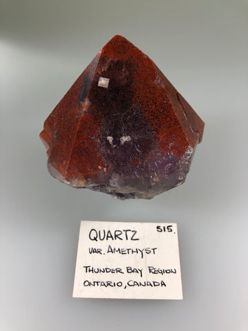 Quartz v. Amethyst, Thunder Bay Region, Ontario, Canada, ex. Louis Lafayette Collection #515, Small Cabinet 4.3 x 6.7 x 8.0 cm, $100.  Online 9/22.