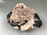 Franklinite and Calcite, Franklin, Sussex County, New Jersey, ex. Louis Lafayette Collection #56, Small Cabinet 3.0 x 4.5 x 7.5 cm, $200. Online 10/16.