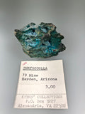 Chrysocolla, 79 Mine, Hayden, Arizona, ex. Louis Lafayette Collection, Miniature 2.0 x 4.0 x 5.5 cm, $25. Online 10/26.