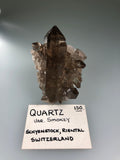 Quartz v. Smokey, Schijenstock, Riental, Switzerland, ex. Louis Lafayette Collection #130, Miniature  3.2 cm x 5.0 cm x 6.2 cm, $250.  Online Nov. 10.