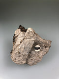 Fluorite(iridescent), Auglaize Stone Company, Paulding Co., Ohio, ex. Louis Lafayette Collection #460, Miniature 4.0 x 5.0 x 5.0 cm, $75. Online Nov. 25