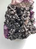 Fluorite and  Sphalerite with Quartz, Hill Ledford Mine, Ozark-Mahoning Company, Cave-in-Rock  District, Southern Illinois, Mined c. 1964, Ron Roberts Collection D-33, Medium Cabinet 8.5 x 10.0 x 12.0cm, $125. Online 5/11.