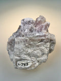 Stellerite on Microcline and Lepidolite, Paprok, Kunar Province Afghanistan (Figure 4-24A of London, 2008, Pegmatites) David London Collection L-383, Miniature 2.6 cm x 4.5 cm x 5.3 cm, $75. Online Nov 2.