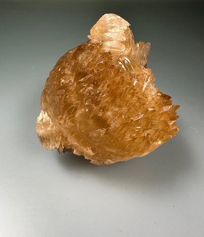 Calcite on Fluorite, Rosiclare Level, Minerva No. 1 Mine, Ozark-Mahoning Company, Cave-in-Rock District, Southern Illinois, MIned c. 1992-1993, ex. Roy Smith Collection, Small Cabinet, 4.7 x 7.0 x 7.2 cm, $250. Online Dec. 12.