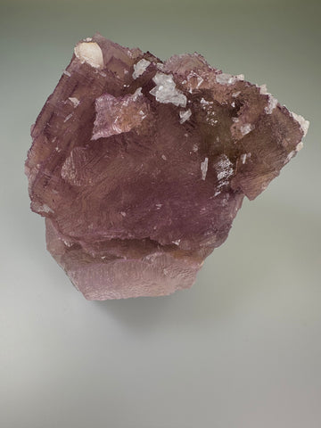 Barite and Calcite on Fluorite, Knight Mine, Ozark-Mahoning Company, Rosiclare District, Southern Illinois, Mined c. early 1970's, ex. Roy Smith Collection, Large Cabinet, 8.5 x 10.0 x 10..5 cm, $450. Online Dec. 14