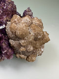 Calcite on Fluorite, Rosiclare Level attr., Minerva No. 1 Mine, Cave-in-Rock District, Southern Illinois, ex. Roy Smith Collection M1306, Small Cabinet, 5.5 x 7.0 x 9.0 cm, $650. Online Dec. 14