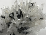 Quartz And Chalcopyrite on Sphalerite, Kruchev dol Mine, Madan District, Bulgaria, Mined c. 2012, Large Cabinet 3.5 x 9.0 x 13.0 cm, $250.  Online June 3.
