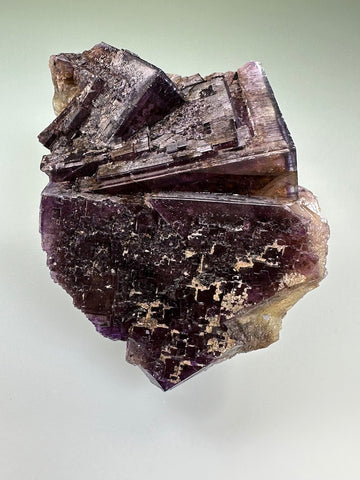 Fluorite, Rosiclare Level, Northwest Cross-Cut Orebody, Minerva No. 1 Mine, Ozark-Mahoning Co., Cave-in-Rock District, Southern Illinois, Mined c. 1990-1991, ex. Sam and Ann Koster Collection, Medium Cabinet 6.0 x 6.5 x 7.0 cm, $60.  Online Dec. 19