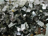 SOLD Calcite on Arsenopyrite, Trepca Complex, near Mitrovica, Kosovska Municipality, Kosovo, Mined 2014, Miniature 1.5 x 4.5 x 7.0 cm, $90.  Online 4/6/15.