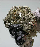 Pyrite after Pyrrhotite on Quartz, Trepca Complex, Kosovska Municipality, Kosovo, Mined 2014, Small Cabinet 5 x 6.5 x 9 cm, $50.  Online 4/6/15. SOLD.