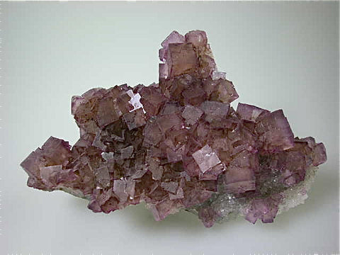 Fluorite on Quartz, Sub-Rosiclare Level, Deardorff Mine, Ozark-Mahoning Company, Cave-in-Rock District, Southern Illinois Medium cabinet 5 x 10.5 x 16 cm $4500. Online 3/13 SOLD.