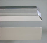 Beveled Rectangle Acrylic Base 1.5 in thick x 7/8 in x 7/8 in, $7.50.