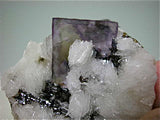 Fluorite and Barite on Sphalerite, Rosiclare Level, Minerva #1 Mine, Ozark-Mahoning Company, Cave-in-Rock District, Southern Illinois Miniature 3 x 4 x 4.5 cm $125. Online July 10.   SOLD.