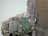 Fluorite on Quartz, Aktschatau Mine, Jezkazganckaya Oblast, Kazakhstan Small cabinet 4.5 x 7 x 8 cm $250. Online 3/2. SOLD.