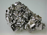 SOLD Calcite on Arsenopyrite, Trepca Complex, Kosovska Municipality, Kosovo, Mined 2014, Small Cabinet 3.0 x 5.3 x 7.7 cm, $125.  Online 4/6/15.