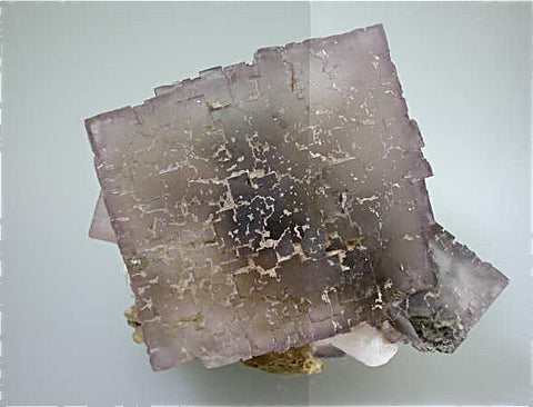 Fluorite with Calcite, Sub-Rosiclare Level, Annabel Lee Mine, Ozark-Mahoning Company, Harris Creek District Southern Illinois, Mined c. 1989, Sam & Ann Koster Collection #00442, Small Cabinet 5.5 x 7.0 x 7.0 cm, $450.  Online 3/4/15.  SOLD.