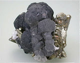 Pyrite and Calcite with Boulangerite Inclusions, Trepca Complex, Mitrovica, Kosovska Municipality, Kosovo, Mined 2014, Small Cabinet 5.5 x 7.0 x 8.0 cm, $350.  Onlline 4/6/15. SOLD.