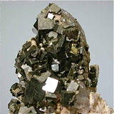 Pyrite and Dolomite on Quartz, Trepca Complex, Mitrovica, Kosovska Municipality, Kosovo, Mined 2012, Small Cabinet 4.0 x 6.0 x 9.0 cm, $350.  Online 4/6/15. SOLD.