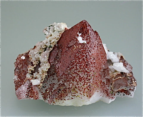 SOLD Quartz with Calcite, Hartenstein Mine No. 371, Freiberg, Germany Small cabinet 4 x 5.5 x 6.5 cm $250. Online 12/3