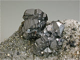 Bournonite and Pyrite with Quartz, Viboras Mine, Potosi, Bolivia Cabinet 7 x 8 x 17 cm $4800. Online 3/13 SOLD