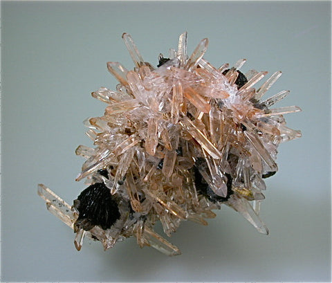 3.7 Quartz Crystals On Sparkling Bladed Hematite - Lechang Mine (#225998)  For Sale 