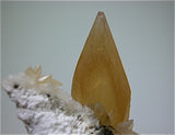 Calcite on Barite and Sphalerite, Rosiclare Level, Minerva #1 Mine, Ozark-Mahoning Company, Cave-in-Rock District, Southern Illinois Miniature 4 x 5 x 7 cm $125. SOLD