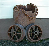 Kibble and Tram Wheels, Petherick Mine, Copper Falls Mining Company, Lake Superior Copper District, Keweenaw County, Michigan - PENDING DONATION TO A. E. SEAMAN MUSEUM
