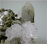 SOLD Quartz on Prase with Pyrrhotite, Nikolaevskiy Mine, Dal'negorsk, Primorskiy Kray, Russia Miniature 5 x 5.5 x 6 cm $250. Online 11/01