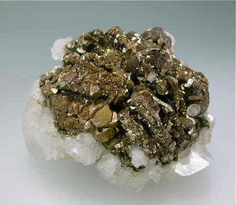 Pyrite after Pyrrhotite with Calcite, Trepca Complex, Kosovska Municipality, Kosovo Miniature 3.7 x 4 x 6 cm $250. Online 8/6 SOLD