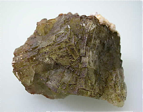 SOLD Fluorite with Calcite and Barite, Marienschacht Mine, Wolsendorf East District, Schwandorf, Upper Palatinate, Bavaria, Germany Miniature 3.5 x 5 x 6 cm $300. Online 4/2