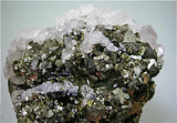 Pyrite after Pyrrhotite with Calcite, Trepca Complex, Kosovska, near Mitrovica, Kosovo Small cabinet 4 x 5 x 7 cm $60. SOLD.