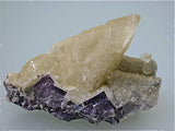 Calcite on Fluorite, attr: Spivey Mine, Minerva Oil Company, Hardin County Southern Illinois, Mined c.early 1970s, Bynum Collection, Small Cabinet 4.0 x 4.0 x 6.0 cm, $65.  Online 8/20 SOLD