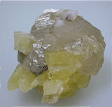 Witherite and Fluorite, Bethel Level Minerva #1 Mine, Minerva Oil Company, Cave-in-Rock District, Southern Illinois, Mined c. 1960s, Bynum Collection, Small Cabinet 3.5 x 4.0 x 4.0 cm, $200.  Online 8/20 SOLD