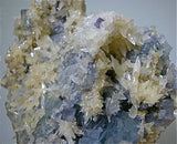 Calcite and Fluorite, attr: Bethel Level Green Tracts, Ozark-Mahoning Company, Cave-in-Rock District Southern Illinois, Mined c. 1960s, Bynum Collection, Small Cabinet 6.0 x 7.0 x 10.0 cm, $125. SOLD.