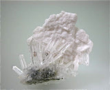 SOLD Manganoan Calcite on Quartz, Kruchev dol Mine, Madan District, Smolyan Oblast, Bulgaria, Mined 2013, Small Cabinet 5.0 x 6.5 x 9.5 cm, $250.  Online 8/27