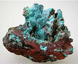 Rosasite with Calcite, Ojuela Mine, Mapimi District, Durango, Mexico Miniature 3. x 4.5 x 6 cm $250. SOLD