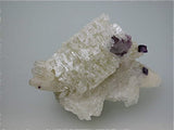 Witherite and Calcite with Fluorite, Bethel Level, Minerva #1 Mine, Cave-in-Rock District, Southern Illinois attr: Minerva Oil Company Miniature 2 x 4.5 x 5 cm $250. Online 9/3. SOLD.