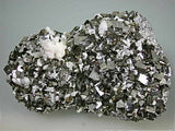 SOLD Calcite on Arsenopyrite, Trepca Complex, Kosovska Municipality, Kosovo, Mined 2014, Medium Cabinet 4.0 x 8.5 x 13.0 cm, $125.  Online 11/12/14.
