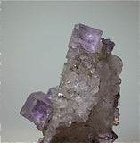 Fluorite on Quartz, Sub-Rosiclare Level, Deardorff Mine, Ozark-Mahoning Company, Cave-in-Rock District, Southern Illinois Miniature 4.5 x 4.5 x 7 cm $350. Online 11/17 SOLD